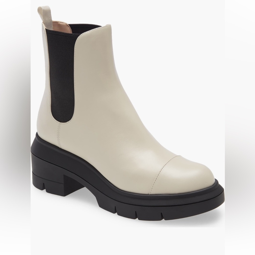 Stuart Weitzman Norah Chelsea oat colored boots